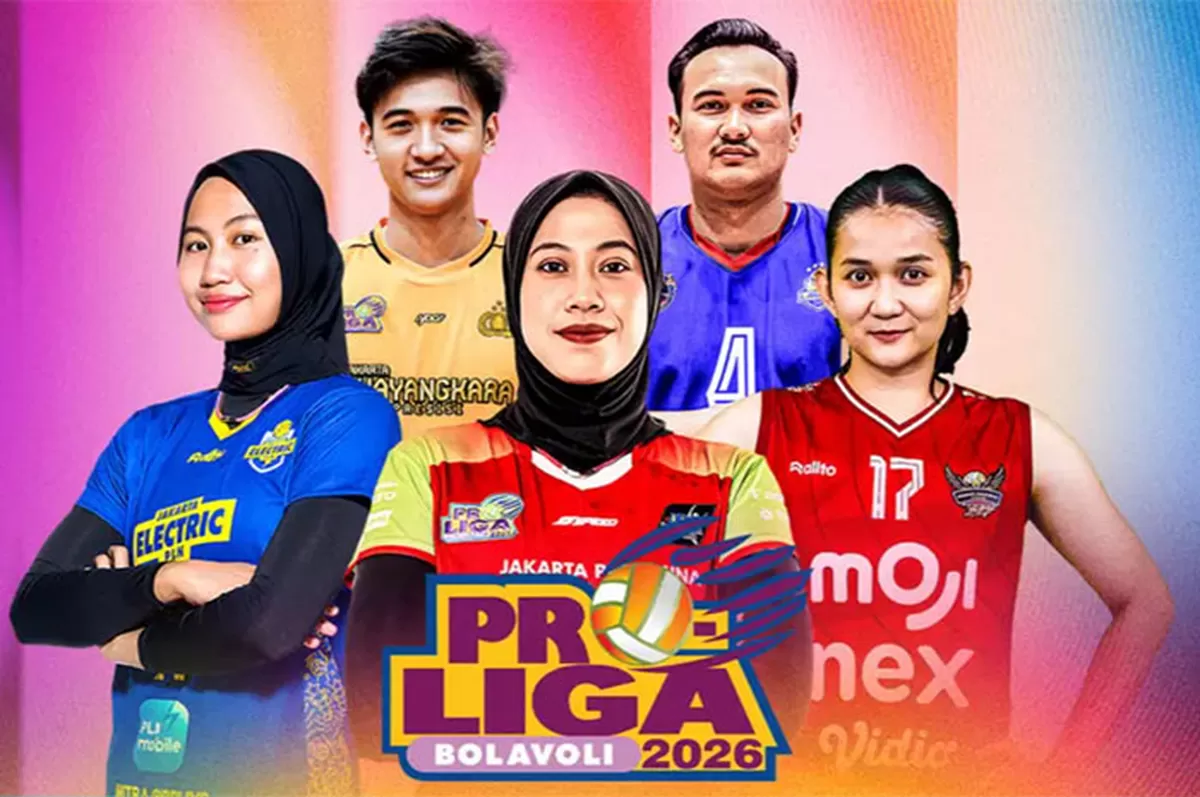 Proliga 2026 resmi dibuka 8 Januari 2026. Simak jadwal Proliga 2026 dan siaran langsung Proliga 2026 dari Pontianak, mulai besok,&nbsp;Kamis, 8 Januari 2026.   (Tangkapan layar Moji TV)