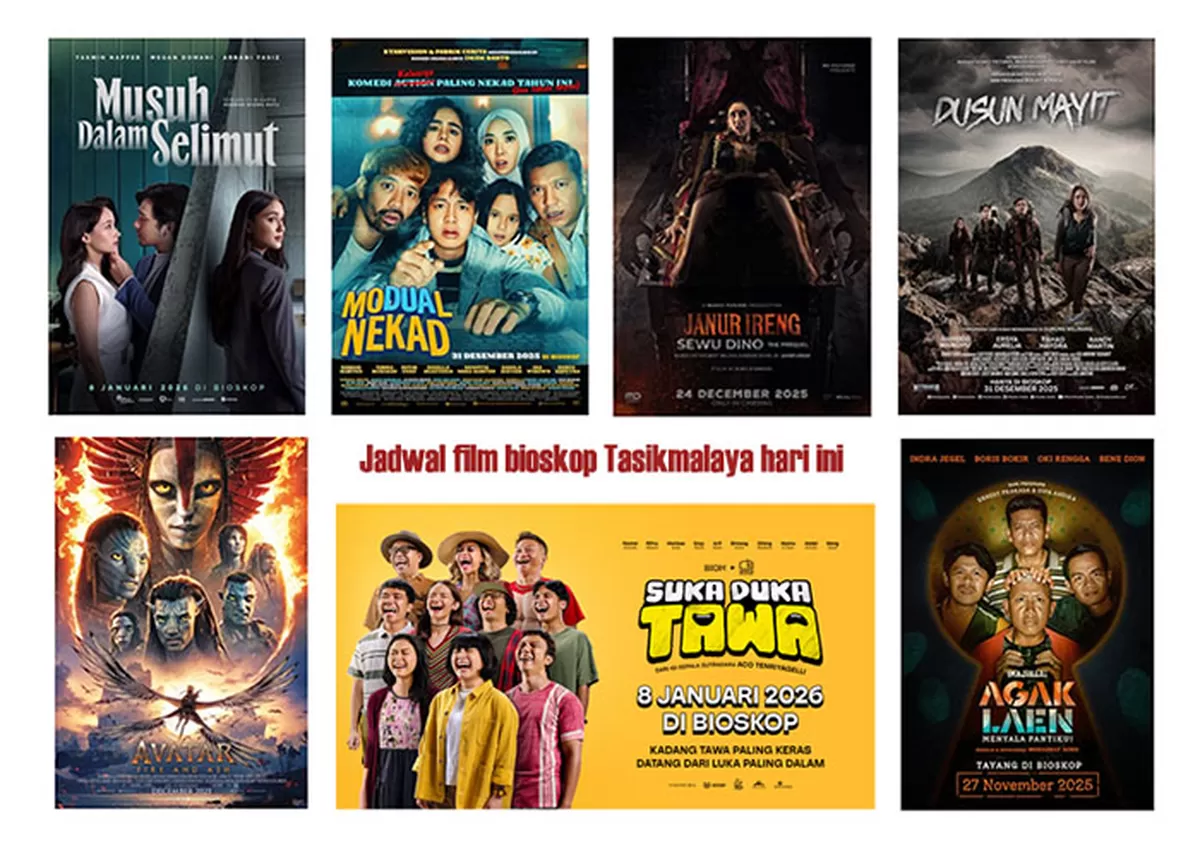 Simak informasi jadwal bioskop Tasik XXI Plaza Asia dan Transmart Tasikmalaya XXI hari ini, Jumat, 9 Januari 2026. (Dok. Cinema21)