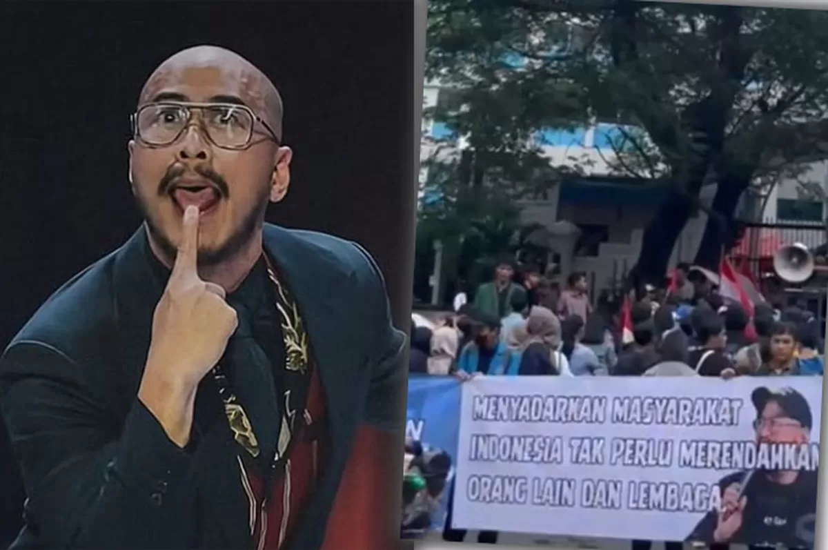 Mens Rea memicu demonstrasi. Pandji Pragiwaksono kini dilaporkan ke Polda Metro Jaya terkait materi stand up comedy.   (Instagram.com/@undercover.id)