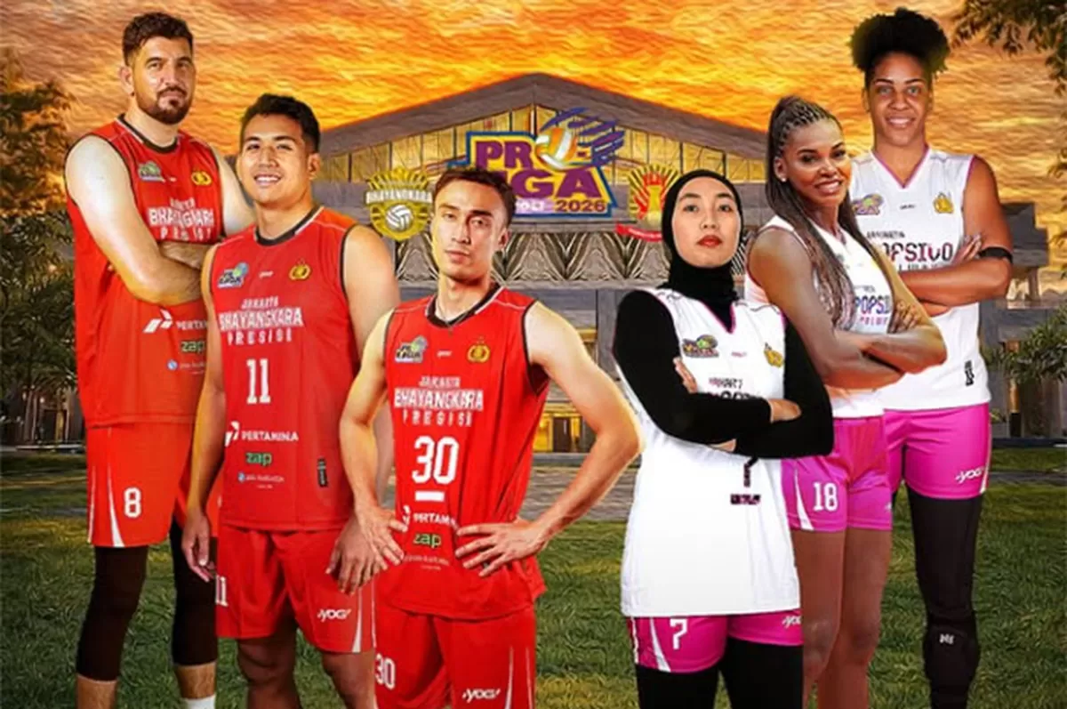 Proliga 2026 menyajikan laga ketat dan kejutan, menjadi gambaran persaingan menuju seri Medan. Jakarta Bhayangkara Presisi (Putra) dan Jakarta Popsivo Polwan puncak klasemen sementara seri Pontianak.   (Instagram/bhayangkaravolley)