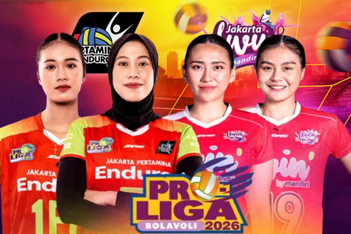 Proliga 2026 Seri Medan menyajikan duel Pertamina Enduro vs Livin Mandiri, Megawati Hangestri berpeluang menanjak di papan top skor. (Dok. Moji TV)