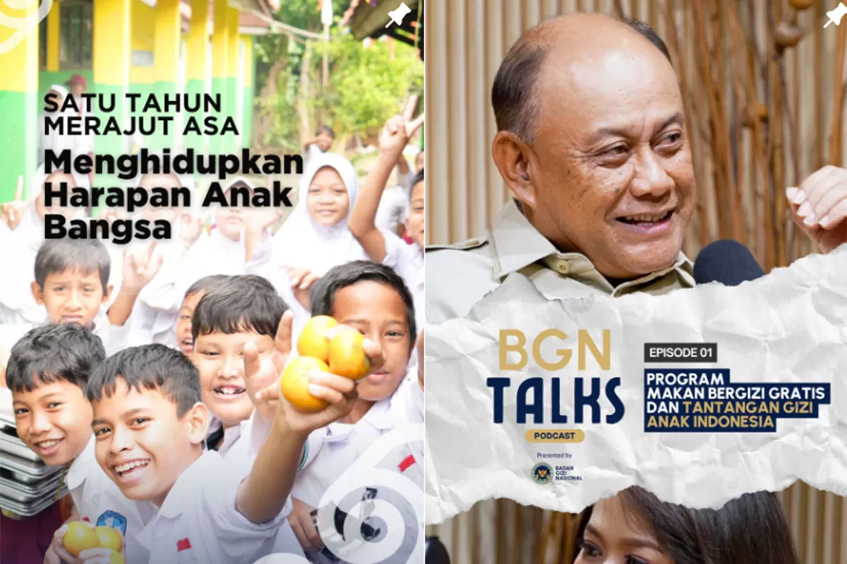 Setahun Makan Bergizi Gratis berjalan, ICW menilai pengelolaan Badan Gizi Nasional menyisakan banyak pertanyaan soal prioritas anggaran. (Tangkapan layar Instagram BGN RI)