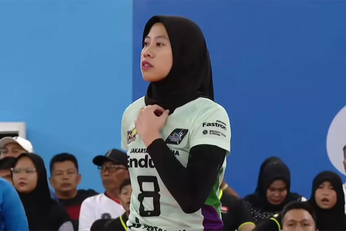 Megawati Hangestri tak mampu menyelamatkan Jakarta Pertamina Enduro dari kekalahan atas Gresik Phonska Plus Pupuk Indonesia, di seri Medan, Minggu (18/1/2026). (Tangkapan layar Moji TV)