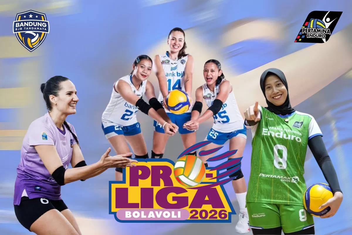 Megawati Hangestri jadi sorotan jelang laga Proliga 2026 Seri Bandung saat Jakarta Pertamina Enduro bersiap menghadapi BJB Tandamata,&nbsp;Kamis (22/1/2026). (Arsyaputra)