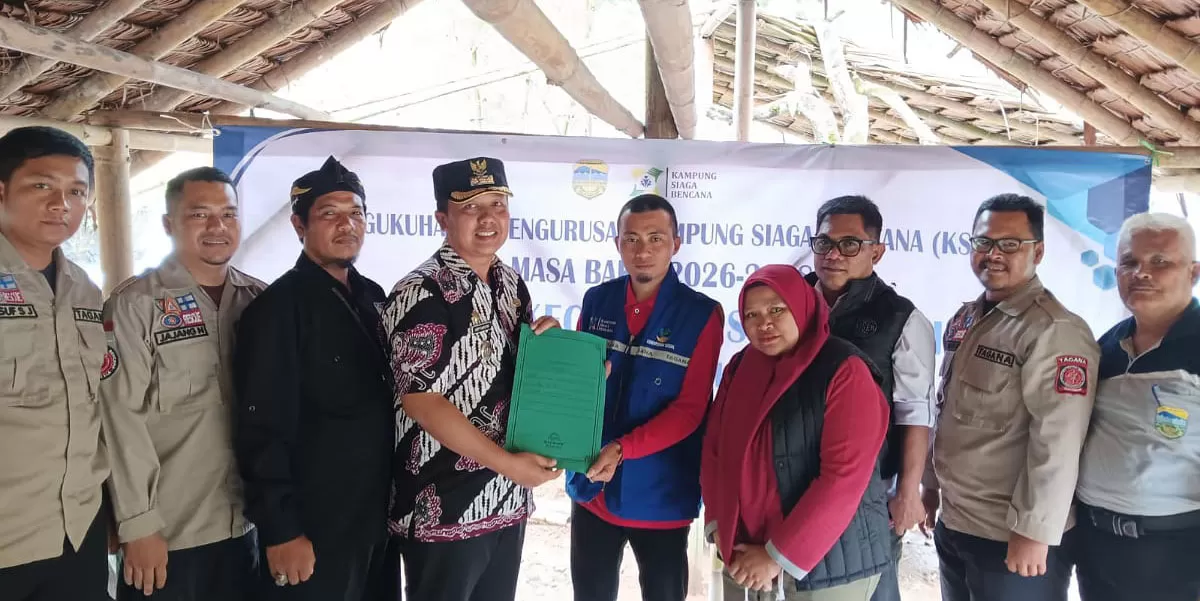 Pengurus KSB Kecamatan Sodonghilir periode 2026/2028 dikukuhkan di Curug Wedus, Desa Sepatnunggal, pada Kamis (22/1/2026). (Dok. DFK)