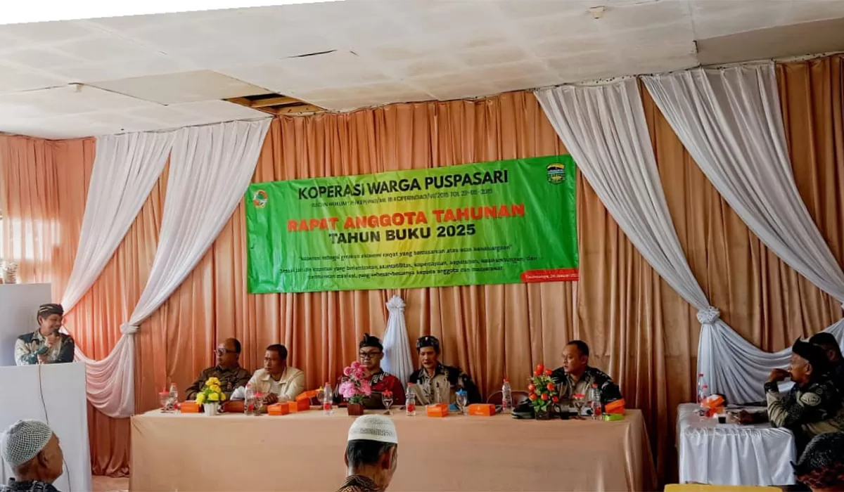 Koperasi Warga Puspasari, Desa Setiawaras, Kecamatan Cibalong, Kabupaten Tasikmalaya, Jawa Barat, menggelar Rapat Anggota Tahunan (RAT) Tahun buku 2025 di aula desa, Sabtu (24/01/2026). (Dok. DFK)