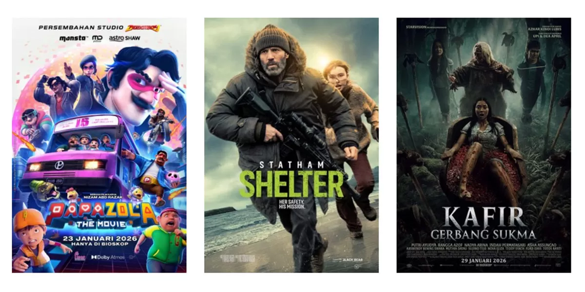 Cek jadwal film di Bioskop Transmart Tasikmalaya XXI dan Tasik XXI Plaza Asia, Minggu, 31 Januari 2026. Pilihan film lengkap dari siang hingga malam. (Dok. Cinema21)