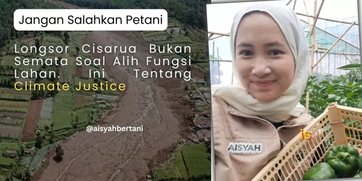 Longsor Cisarua ramai dibahas. Pegiat lingkungan buka analisis dan minta alih fungsi lahan tak dijadikan kambing hitam. (Instagram/aisyahbertani)