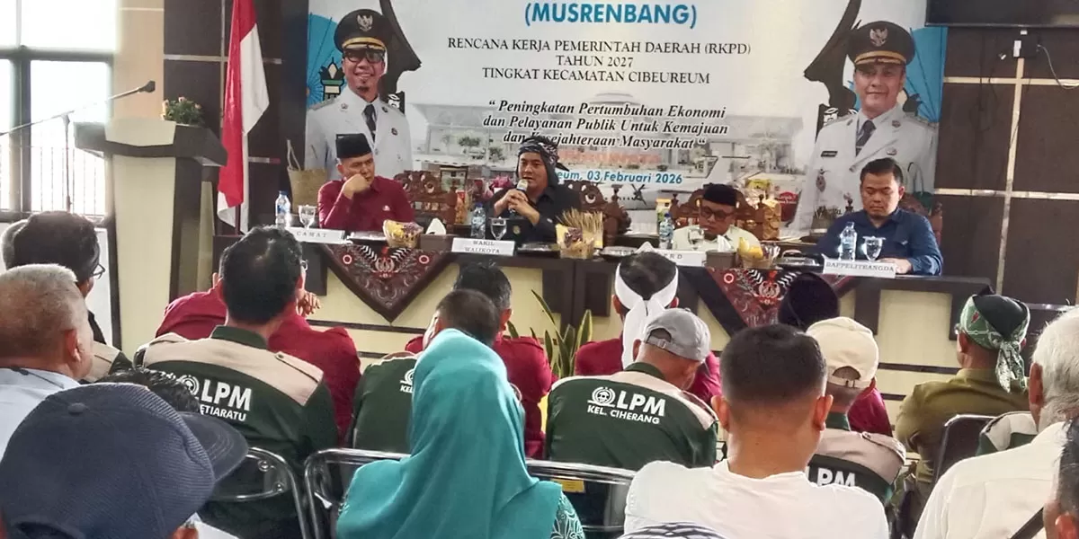 Kegiatan Musyawarah Rencana Pembangunan (Musrenbang) Kecamatan Cibeureum Kota Tasikmalaya yang dihadiri Wakil Wali Kota Tasikmalaya Rd. Diky Chandra Negara, Selasa (3/2/2026). (Dok. Asep M.S)