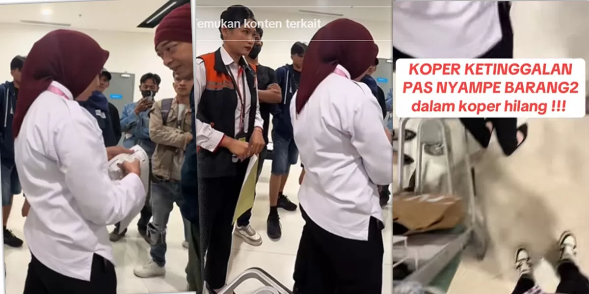Viral penumpang NAM Air emosi karena koper tertinggal. Sudah menunggu 4 jam, ia mempertanyakan tanggung jawab maskapai. (TikTok/arkarkhiiiii)
