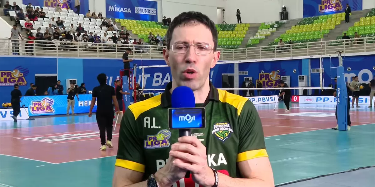 Proliga 2026 putri mencatat dampak absennya Alessandro Lodi saat Gresik Phonska Plus kehilangan rekor tak terkalahkan. (Tangkapan layar Moji TV)