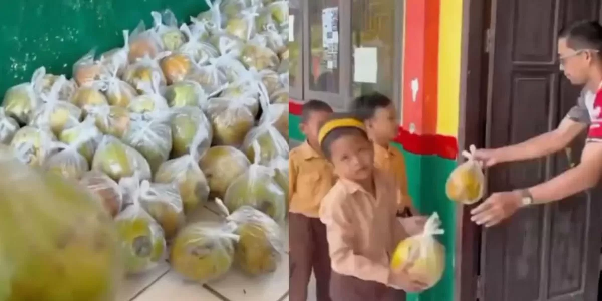 Viral MBG di SDN 001 Muara Badak, Desa Seliki, Kecamatan Muara Badak, Kabupaten Kutai Kartanegara, Kalimantan Timur, menu Makan Bergizi Gratis berupa kelapa utuh tuai sorotan. (Instagram/pembasmii.kehaluan)