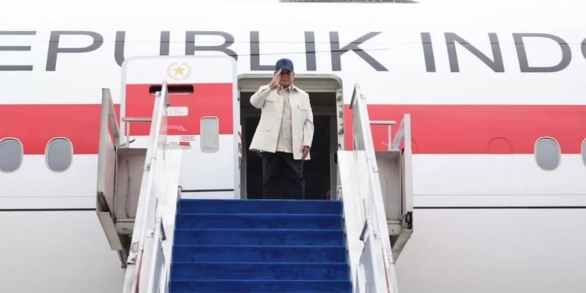 Presiden Prabowo Subianto saat akan bertolak ke Washington DC, Amerika Serikat pada Senin, 16 Februari 2026.  (Instagram/presidenrepublikindonesia)