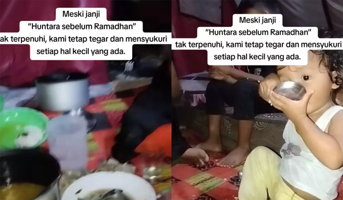 Ramadan di tenda pengungsian, warga Aceh Timur tetap sahur bersama keluarga dan berharap huntara segera terwujud. (TikTok/294.me)