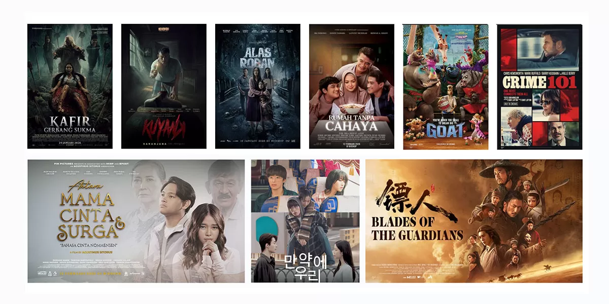 Update jadwal film bioskop Tasik XXI Plaza Asia dan Transmart Minggu, 22 Februari 2026. Cek jam tayang favoritmu dan jangan sampai kehabisan tiket! (Kolase Cinema21)