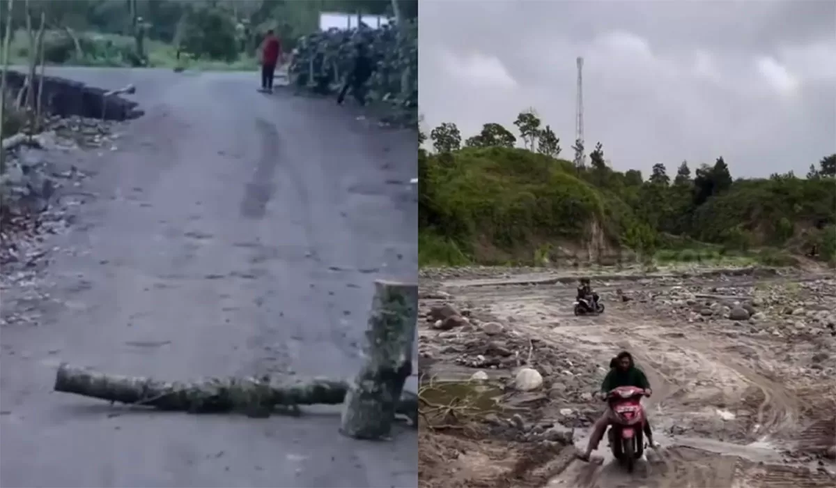 Fenomena lubang raksasa Aceh Tengah sebabkan jalan alternatif ditutup, warga kini memutar. (Instagram/keber_gayo)