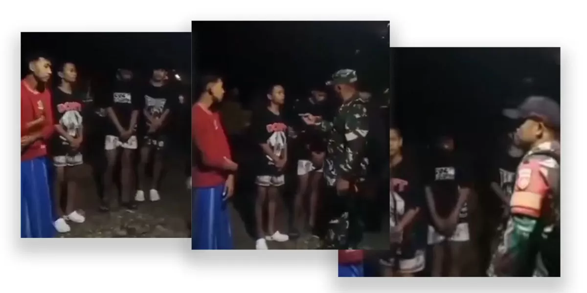 Video perang sarung Kebumen digagalkan TNI viral. Remaja minta maaf, orang tua beri apresiasi. (tiktok.com/rembo22_3)