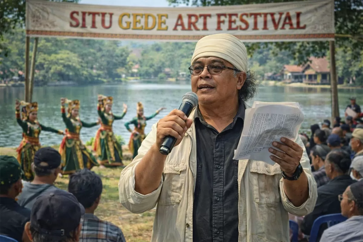 Ketua DKKT Tasikmalaya Tatang Pahat gagas Situ Gede Art Festival di ajang Hari Jadi Kota Tasikmalaya Oktober mendatang. (By AI)