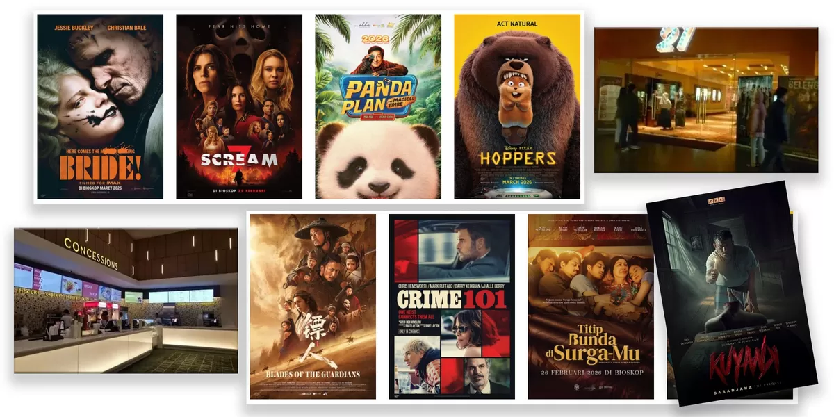 Jadwal film Bioskop Tasik XXI Plaza Asia dan Transmart Tasikmalaya XXI hari ini, Rabu 4 Maret 2026 (Kolase Cinema21)