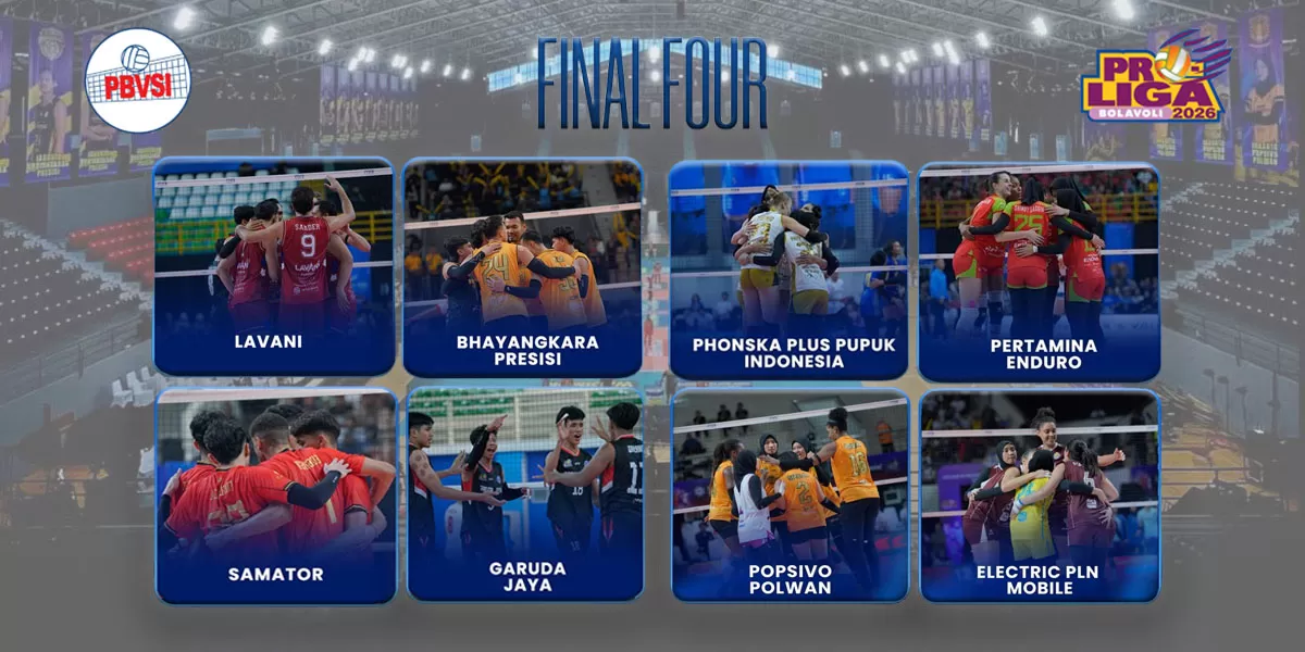 Jadwal Final Four Proliga 2026 hadir di tiga kota dengan format kompetisi baru yang lebih panjang dan ketat. (Instagram/Mojisports - Arsyaputra)