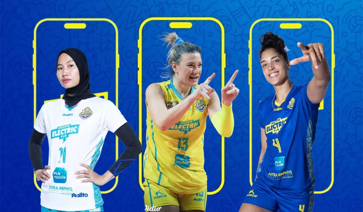 Jakarta Electric PLN Mobile dengan Neriman Ozsoy, Celeste Plak, dan Ersandrina Devega (Caca) siap menghadapi tim Megawati Hangestri di final four Proliga 2026. (Instagram/jevolley - Arsyaputra)