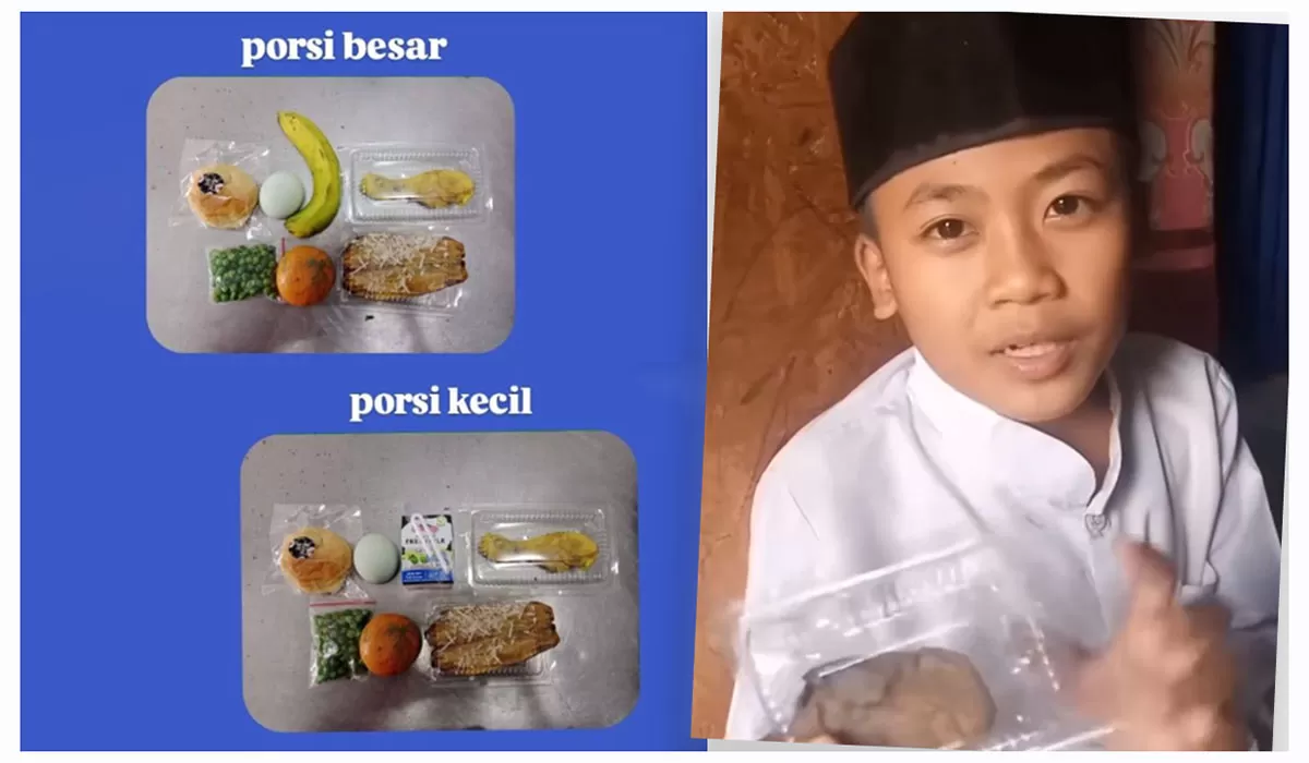 Video siswa Majalengka mengadu menu MBG ubi bakar viral. SPPG Majalengka menjelaskan terjadi kesalahan distribusi paket MBG.   (TikTok/desun_lkpm)