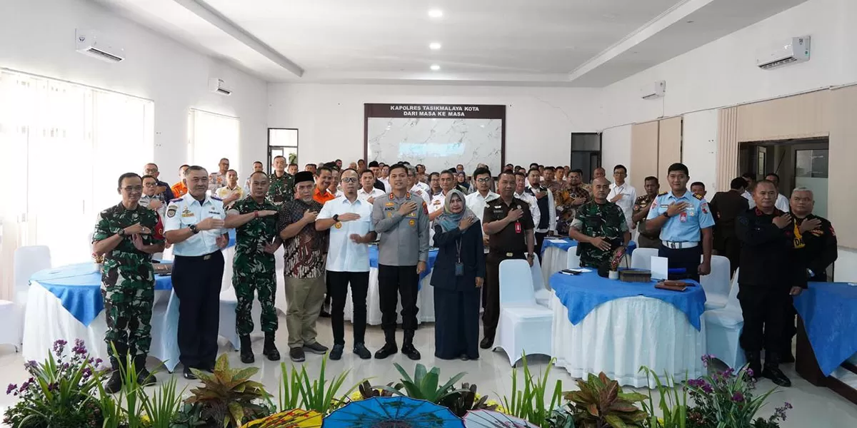 Polres Tasikmalaya Kota menggelar rapat lintas sektoral bersama unsur Forkopimda Kota Tasikmalaya, Rabu (11/3/2026). (Dok. Asep M.S)