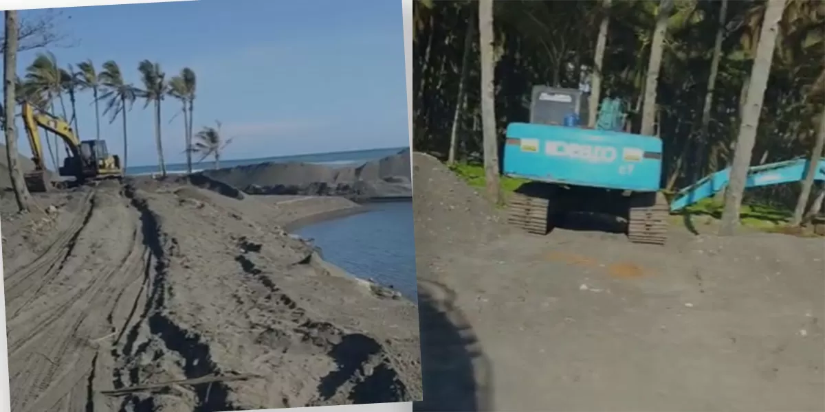 Nampak sejumlah alat berat diduga untuk pengerukan pasir cor ilegal, bertengger di lokasi Muara Cikalong Kabupaten Tasikmalaya. (Dok. DFK)