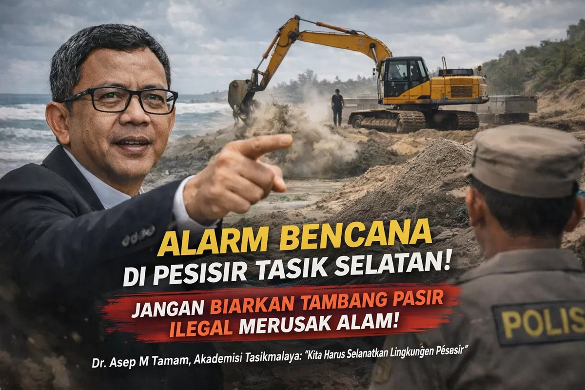 Akademisi Tasikmalaya sekaligus pengamat sosial, Dr. Asep M Tamam sebut penjahat perusakan alam kerap bertranspormasi menjadi dermawan di masyarkat setelah mengeruk keuntungan besar. (Foto by. AI)