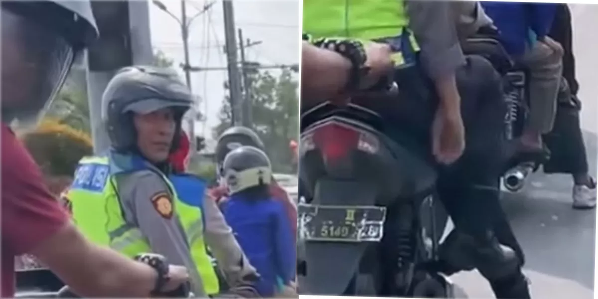 Viral polisi merokok di jalan ditegur pengendara, larangan merokok di jalan dan UU LLAJ jadi sorotan publik. (Instagram/matabukanasbak)