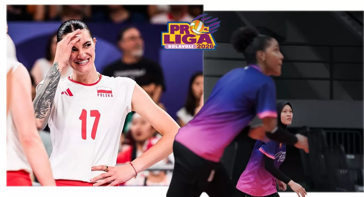 Daftar pemain Jakarta Popsivo Polwan di final four Proliga 2026&nbsp;dengan pemain asing Malwina Smarzek yang menggantikan Bethania De La Cruz. (Instagram/mali.smarzek - jakartapopsivopolwan)
