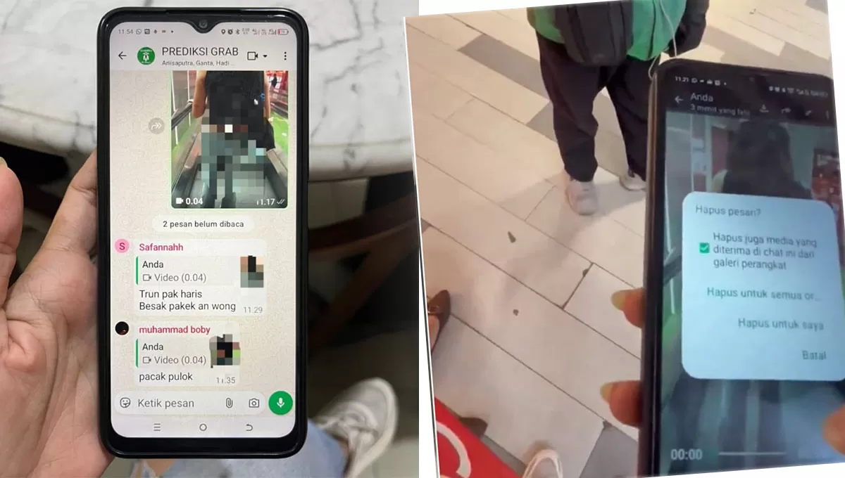 Menyoroti driver ojol rekam wanita tanpa izin viral, video dikirim ke grup WA, Grab pastikan tindak tegas dugaan pelecehan. (X/1998ur_)
