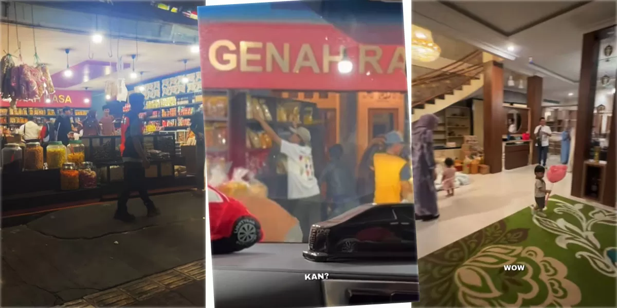 Viral mobil masuk toko oleh-oleh Bandung, rumah mewah tersembunyi di balik rak camilan, akses unik ini bikin warganet heboh. (TikTok/cherryykhaliza)