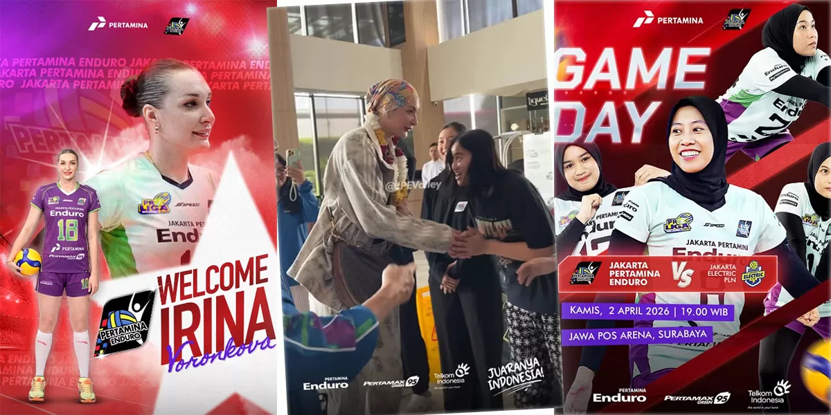 Irina Voronkova langsung tampil di laga perdana final four Proliga 2026, perkuat Jakarta Pertamina Enduro bersama Megawati. (Instagram/jpevolley)