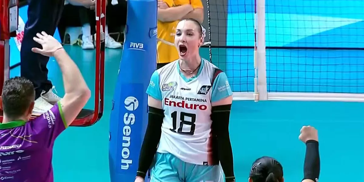 Final four Proliga 2026 memanas, Jakarta Pertamina Enduro tumbangkan Jakarta Popsivo Polwan, Irina Voronkova tampil sebagai top skor pertandingan, Sabtu, 4 April 2026, malam WIB. (Tangkapan layar Moji TV)