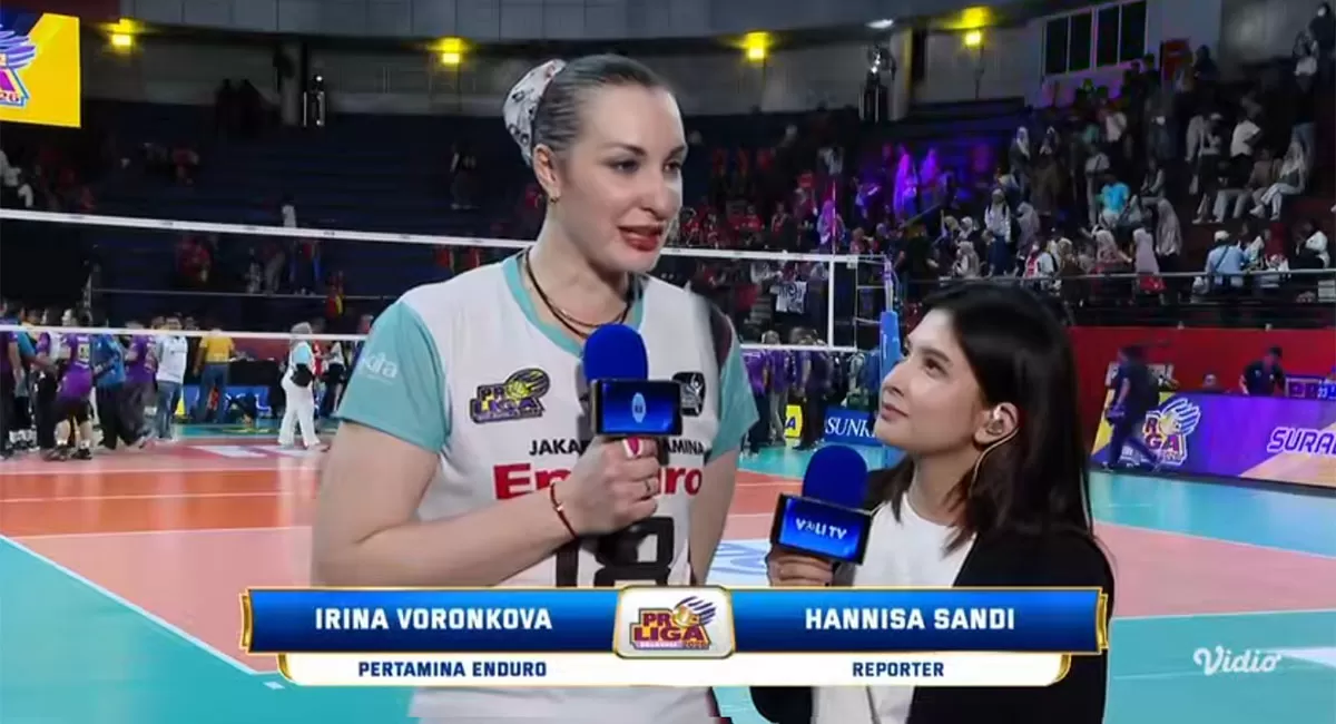 Persaingan top skor putri memanas jelang seri Solo! Irina Voronkova kuasai puncak, Megawati Hangestri ditemani Arsela di elit final four Proliga 2026. (Tangkapan layar vidio)