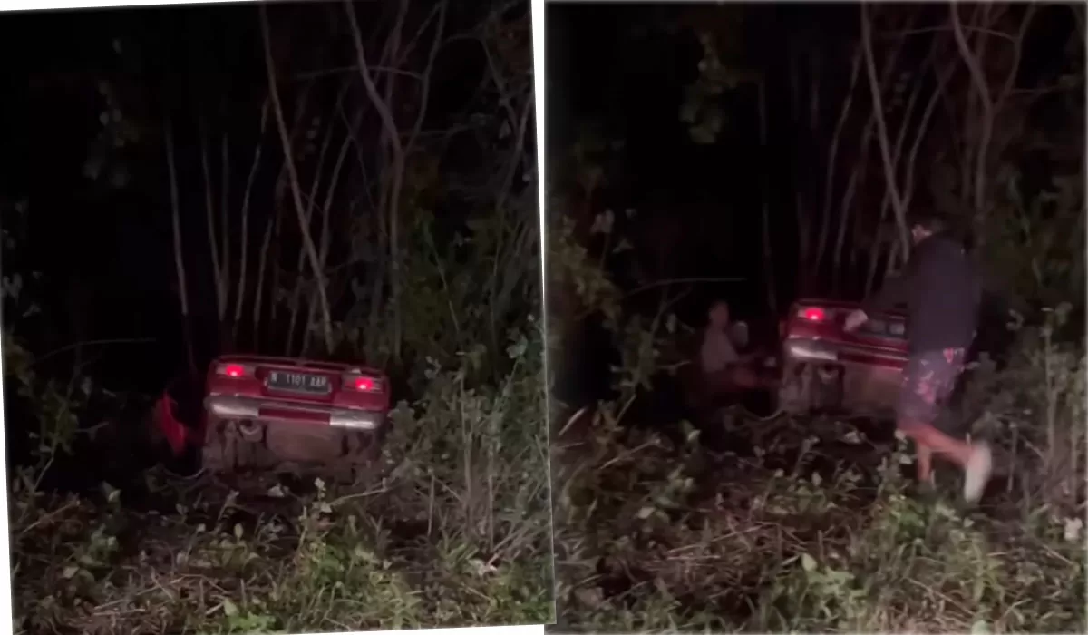 Detik-detik evakuasi satu keluarga yang selamat setelah mobil masuk jurang di Pletes Malang. Insiden diduga terjadi karena rem blong saat perjalanan. (Instagram/infomalangan)