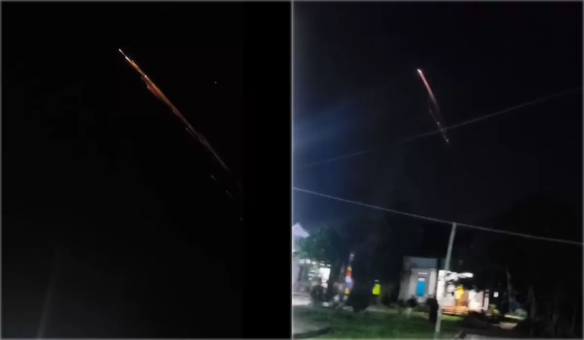 Terjawab! Benda bercahaya di Langit Lampung merupakan bekas roket China. Ahli BRIN pastikan objek tersebut adalah sampah antariksa yang terbakar. (Instagram/undercover.id)