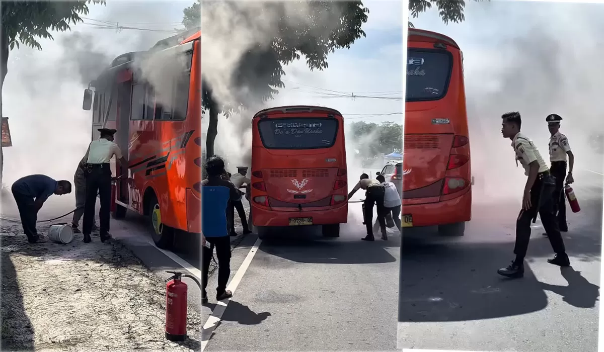 Tanpa pamrih, satpam BRI padamkan kebakaran minibus di Ajibarang. Spontanitas petugas cari APAR ini dipuji karena gercep amankan situasi darurat,&nbsp;pada Selasa, 31 Maret 2026. (Instagram.com/@pinkanelydasiska)