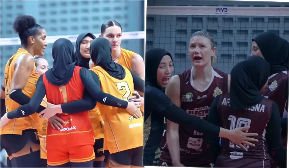 Jakarta Popsivo Polwan sukses raih poin penuh atas Jakarta Electric PLN di Final Four Proliga 2026 putri yang berlangsung di Solo,&nbsp;Jumat (10/4/2026). (Instagram/popsivopolwan - jevolley.id)