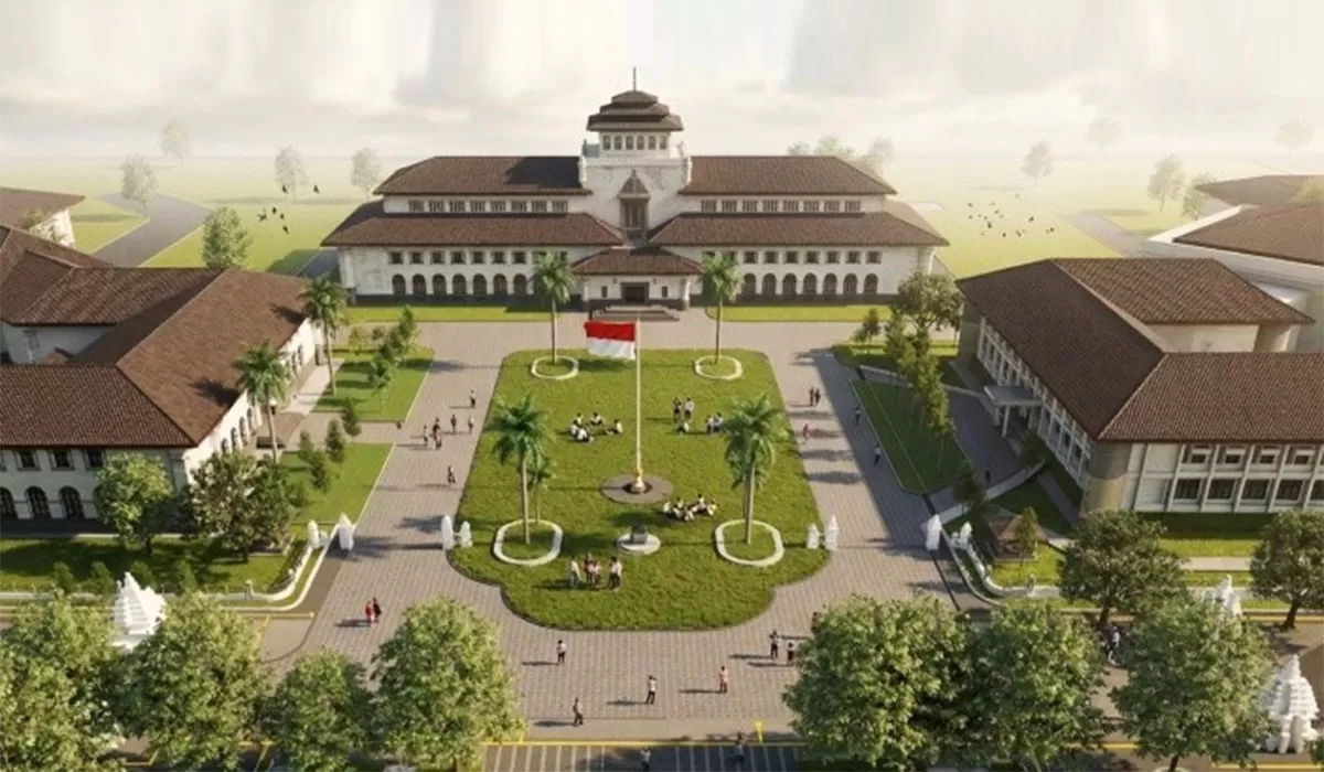 Proyek penataan kawasan terintegrasi ini akan menyulap area Gedung Sate dan Lapangan Gasibu menjadi ruang publik inklusif yang lebih ramah pejalan kaki. (Dok. Humas Jabar)