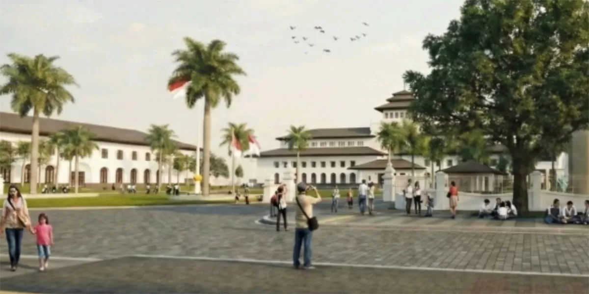 Wajah baru halaman Gedung Sate segera hadir. Penataan ini fokus pada kelancaran lalu lintas Jalan Diponegoro dan kenyamanan ruang aspirasi publik. (Dok. Diskominfo)