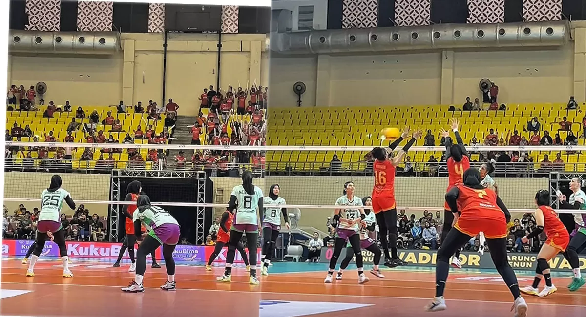 Tiket grand final diamankan! Jakarta Pertamina Enduro sukses jinakkan Jakarta Popsivo Polwan pada laga final four Proliga 2026 di Semarang,&nbsp;Jumat (17/04/2026). (Instagram/mojisports)