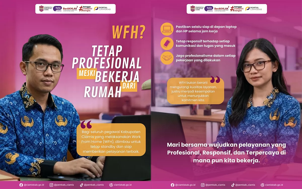 Mulai 17 April, ASN Ciamis terapkan WFH setiap Jumat. Kebijakan ini fokus pada efisiensi anggaran tanpa mengganggu kualitas pelayanan publik. (Dok. Pemkab Ciamis)
