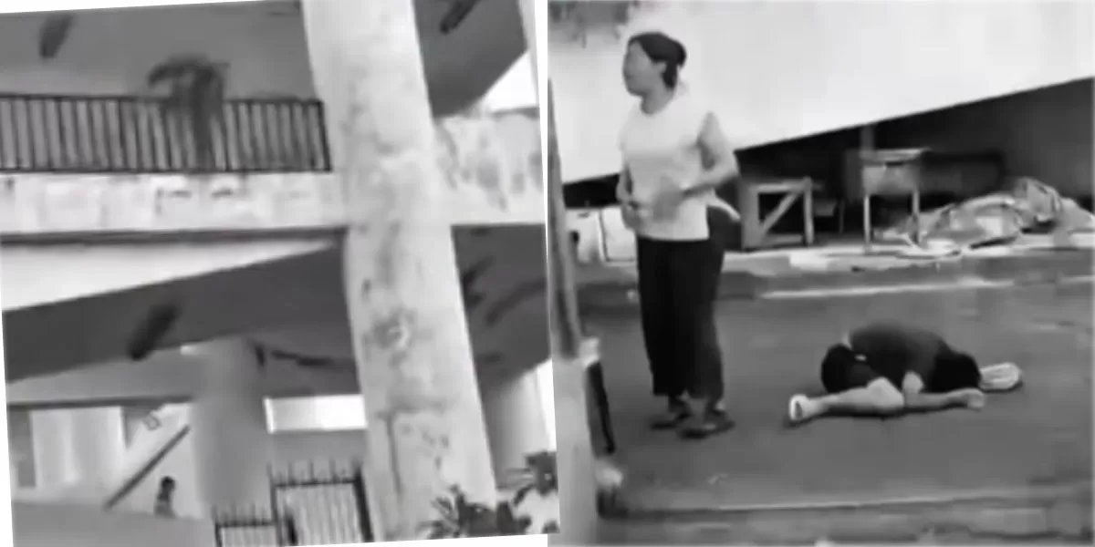Pasca kejadian siswa SD terjatuh di Pasar Serangan Bali, tokoh adat gelar ritual khusus guna netralisir energi dari lokasi setinggi 8 meter, pada Minggu, 19 April 2026. (Instagram/top_trends24h)