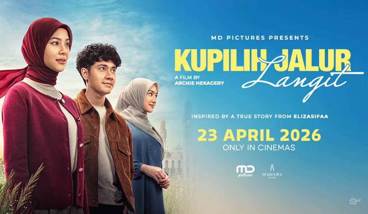 Teka-teki pernikahan Amira dan Furqon diungkap dalam film Kupilih Jalur Langit yang tayang perdana hari ini,&nbsp;Kamis (23/4/2026). (Dok. Cinema21)