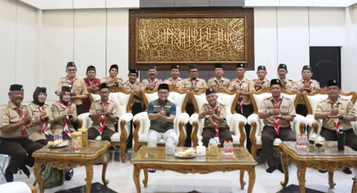 Pertemuan Bupati Tasikmalaya, Cecep Nurul Yakin Bersama jajaran Gerakan Pramuka se-Kabupaten Tasikmalaya di Pendopo Baru, Senin (27/4/2026). (Dok. Kominfo)