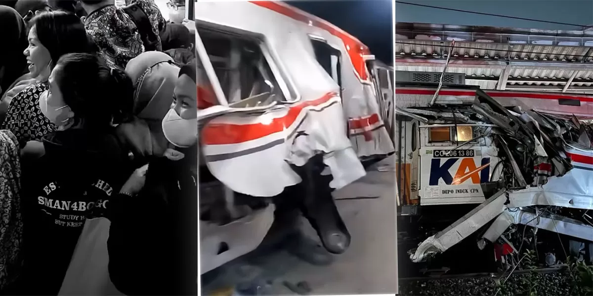 Duka di jam sibuk, KA Argo Bromo hantam gerbong perempuan KRL di Stasiun Bekasi Timur. 14 nyawa melayang, tim investigator mulai telusuri penyebabnya. (Instagram/didi_w88)
