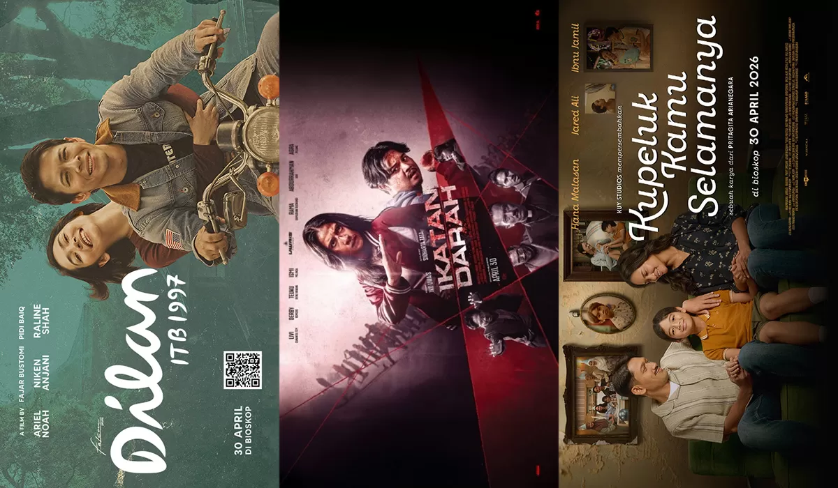 Hari ini! Tiga film Indonesia resmi rilis: Ikatan Darah, Dilan ITB 1997, dan Kupeluk Kamu Selamanya. Pilih genre favoritmu dan ke bioskop sekarang! (Dok. Cinema21)