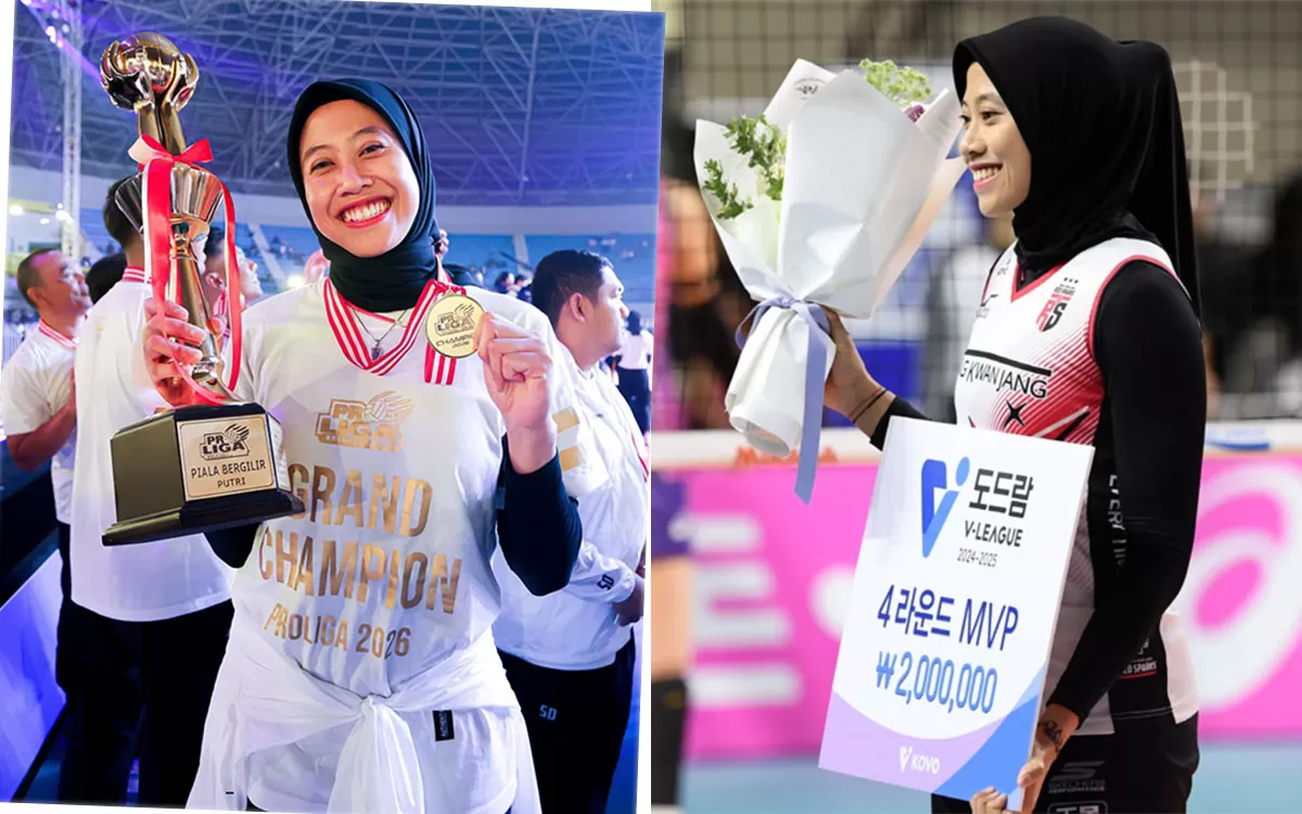 Ketajaman Megawati Hangestri di depan net membuat klub Liga Voli Korea kepincut. Efektivitas serangan tinggi menjadi alasan utama Megawati Hangestri jadi incaran utama. (Instagram/red_sparks - jpevolley)